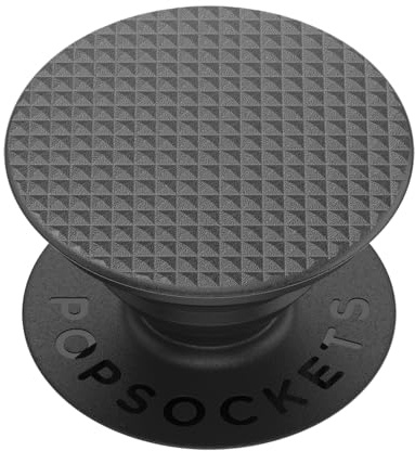 PopSockets: PopGrip mit barer Oberseite für Handys und Tablets, gerändelte Textur, Schwarz
