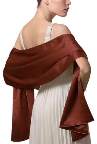 LumiSyne Mujer Satén Gasa Chal Mantón Sedoso Color Sólido Bufanda Pañuelo Ligero Estola Para Fiesta Vestido Boda Novia Dama De Honor Noche