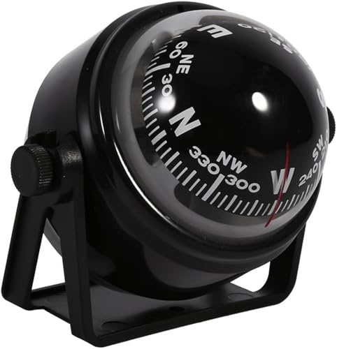 TKSE Boussole de Navigation Numérique, Montage sur Support Marin Multi-usages pour Voyager à l'Extérieur, Exploration, Bateau, Caravane, Camion (Le Noir)