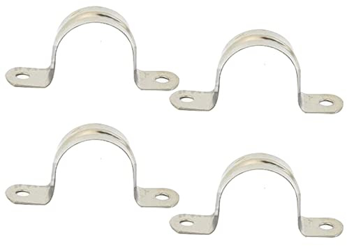 MACHSWON 4 PCS Pipe Strap Clamp 150mm 304 Stainless Steel Pipe Clips U Shaped Pipe Straps Saddle Clip Two Hole Tube Strap Tension Clips U-Tube Ring Hose Clamp