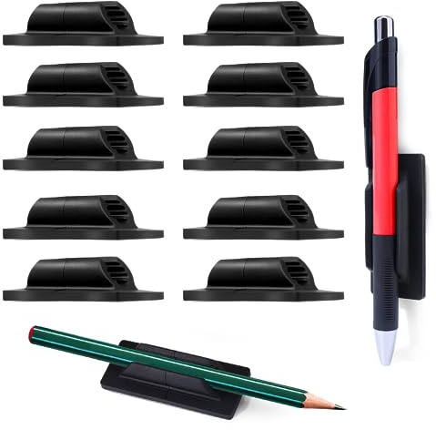 AIERSA Pencil Holder for Desk,10Pcs Pen Holders for Classroom Clipboard Attachment,Silicone Adhesive Pencil Holder for School Student Kids Desk Teacher Office Accessories