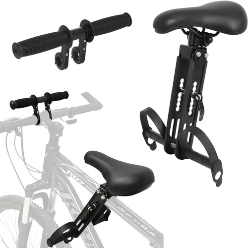 Siege Velo Enfant Avant, Selle de Vélo pour Enfants avec Guidon et Pédalier, Siège de Vélo pour Enfant Compatible avec Les VTT Adulte, Porte Enfant Vélo Amovible Portable pour Enfant de 2 à 5 Ans