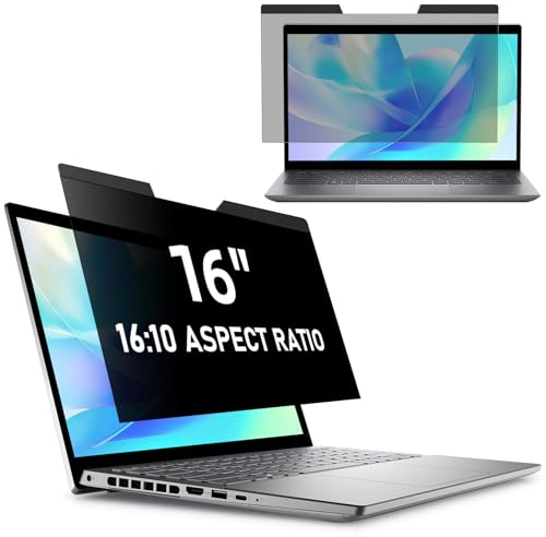 PYS Magnetisch Blickschutzfolie Laptop 16 Zoll Anti Spy Blaulicht Blendfrei Sichtschutz Folie 16:10 Abnehmbarer Sichtschutzfilter Kompatibel mit Lenovo SGIN Dell Acer Samsung Asus Toshiba