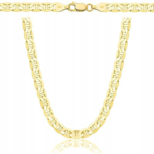 AMAR OPRAVA Oro para Damas/Caballeros, Cadena 925/585, original trenzada, Cadena de oro - Collar, cadena chapada en oro 585 - cadena de rey de oro, joyería de oro plancha, 55 cm, Plata esterlina
