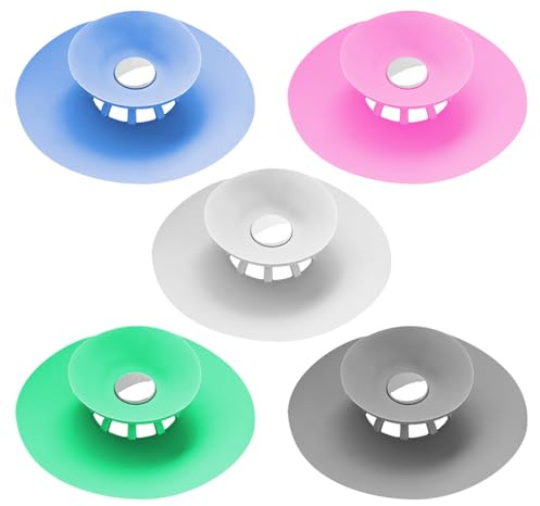 HDGSAFD Filtro De Drenaje De 5 Piezas, Filtro De Silicona, Accesorios para El Hogar, Adecuados para Lavamanos, Bañeras, Desagües De Piso.