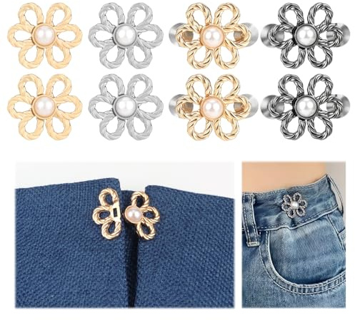8 Piezas Clips Ajustadores de Cintura, Botón para Apretar Pantalones