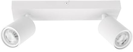 Integral LED Siena 2 Way GU10 LED Spotlight Bar | Modern Indoor Ceiling Light Fitting | Adjustable and Rotatable | Ideal for Living Room, Bedroom, Kitchen and Dining Room – Premium Matt White Finish