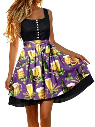Generiskt Dirndl-förkläde dam oktoberfest midi traditionell jacquard förkläde för Dirndl kostymförkläde basic traditionell enkel vård perfekt för dräkter festligheter ölfester