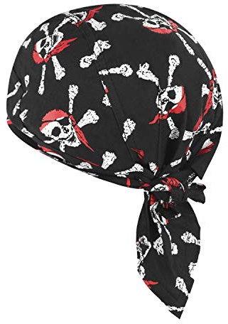 Cotton Skull Cap, Unisex Bandana Hat Pirate Headscarf Sports Headwear Sun UV Protection Cycling Bandana Running Beanie Bike Motorcycle Under Helmet Liner