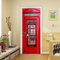 Türtapete Selbstklebend TürPoster Rote Telefonzelle Türaufkleber PVC Türfolie Türsticker Wandbild Poster DIY Fototapete Türbild für Kinderzimmer Wohnzimmer Küche Schlafzimmer Dekoration 88cm*200cm