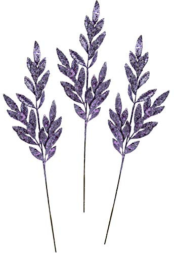 Flair Flower Ramo di Natale Artificiale con Glitter e Pietre Decorative, Ramo Decorativo per composizioni Natalizie, Corona dell'avvento Decorativa, Fiore Singolo