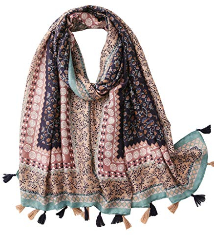 FAIRYGATE XXL Schal Damen Kleiner Blumenmuster Kopfwickel Niedlich Gemustert Stil Großer Schal Geschenk für Sie 15227, 90 * 180 cm