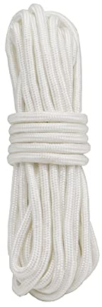 20M(64ft) Nylon Rope,Rattail Silk Cord,Satin Nylon Trim Cord (White, 10mm) | 2/3/4/6/8/10/12MM All Purpose Rope,Assorted Colors Nylon String Twisted Durable Long Ropes