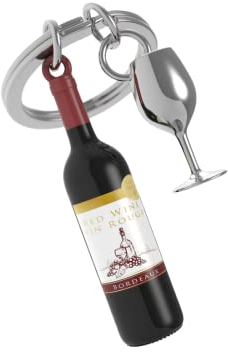 METALMORPHOSE - Porte-clés Bouteille de vin et son verre - MTM301-01