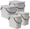 Rotho Albula 4er-Set Aufbewahrungsbox 2x40l +2x25l mit Deckel, Kunststoff (PP recycelt), weiss, 2x40l + 2x25l (43.5 x 36.5 x 47.6 cm)