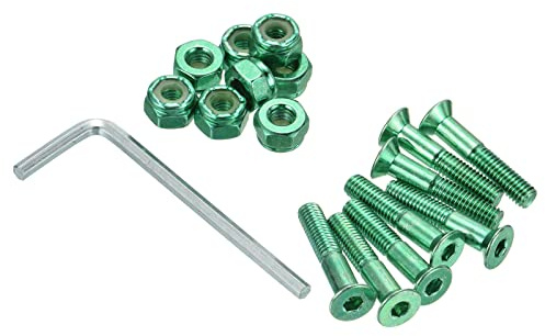 PATIKIL Skateboard Hardware Kit 1 Montage Schrauben Sechskant Kopf Bolzen Muttern Set mit Schraubenschlüssel für Langboard Cruiser Grün