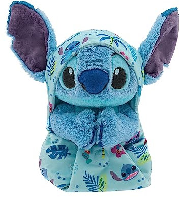 Collection officielle Disney - Couverture de couchage Stitch avec détails en peluche - Jouet officiel doux - Animaux en peluche pour bébés - Parfait pour les fans et les enfants