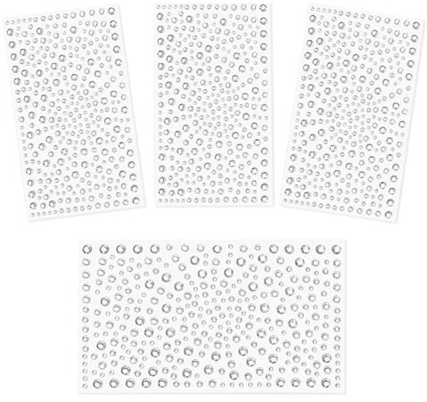 1300 particles Strass Autocollants Cristal,Autocollants de Strass de Cristal Auto-adhésifs Strass Transparent Cristal Auto-adhésif Acry Gemme pour Visage Corps Ongles Nail Art Artisanat Décoration