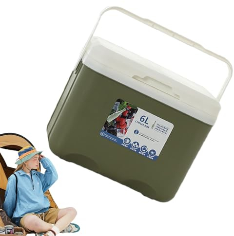 Car Refrigerator Freezer 6L - Insulated Freezer Box Portable Travel Electric Car Refrigerators with Handle for Camping, Travel, Truck, Boat, Home