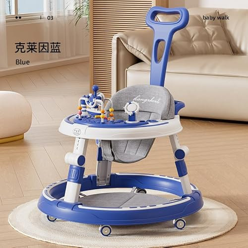Lauflernwagen Kippsicher Baby Walker Faltbare Laufwagen Montessori Lernlaufhilfe Musik Lernlaufwagen 4 In 1 Outdoor Spielzeug Lauflernhilfe Stehen Gehhilfe MäDchen Junge ab 6 Monate Kleinkind Blau