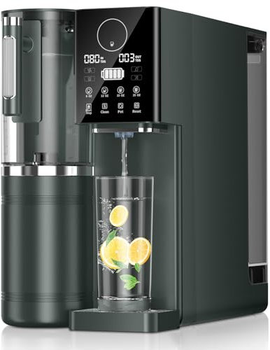 Reverse Osmosis Water Filter, Water Purifier, 8-Stage RO Filtration System, Portable Water Purifier Countertop for Kitchen, Office, RV, No Installation, Gray