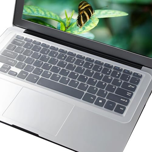 Laptop Tastaturschutz Tastaturschutzfolie Tastaturabdeckung - 310 x 130 mm Silikon Tastatur Staubschutz kompatibel mit 13-14 Zoll Laptop, Universal & Wasserdichter (1 Stück, Transparente)