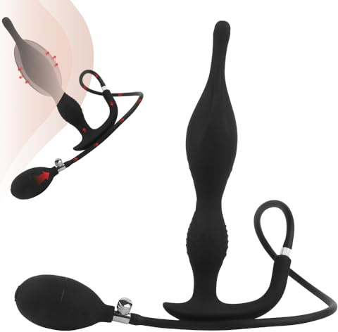 GKLWEJ Grande Plug Anale Gonfiabile 24 CM, dildo gonfiabile regolabile con pompa, plug gonfiabile, massaggiatore punto g, espansore anale per principianti, sesso anale sm sex toy estremo coppie