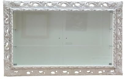 Klassische Hängevitrine Wand ausgestattet mit Glastüren im Barock-Stil perforierter Rahmen Flaschenhalter nach Maß VTGGB 80 x 60 cm