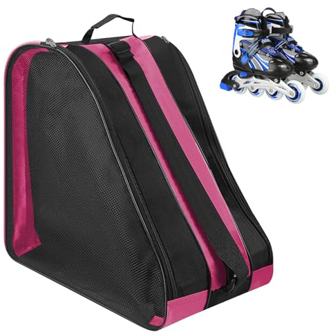 PORFOYO Sac de Patinage à roulettes 38 * 36 * 25cm, Sac pour Patins à Glace avec Bandoulière Réglable Skate Bag pour Femmes Hommes Enfants