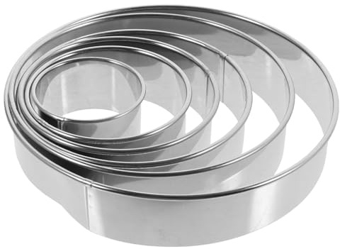 HEALEEP Molde para Empanadillas Acero Inoxidable 6 Piezas Redondo Cortador de Masa Resistente para Bolas de Masa Hervida Herramienta Ergonómica para Repostería y Cocina Doméstica