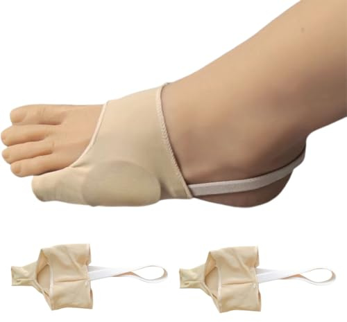 QEXUJOW Férulas para juanetes,1 par de vendajes correctores para juanetes con apósitos antideslizantes, color piel, talla L