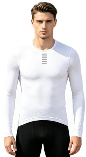 dPois Sporttop för män, slim fit, cykelskjorta, löpskjorta, snabbtorkande träningströja, armskjorta, tanktopp, sport, t-shirt, fitness, gym, Vit, M