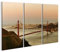 Bild auf Leinwand Golden Gate Bridge Panorama bei Sonnenuntergang in San Francisco Wandbild, Poster, Leinwandbild, Deko, Wanddeko, Wandtattoo
