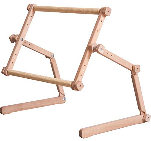 MARUSSIA 1356-007 Rhein Support pour table et canapé avec cadre à broder Marron 35 x 48 cm