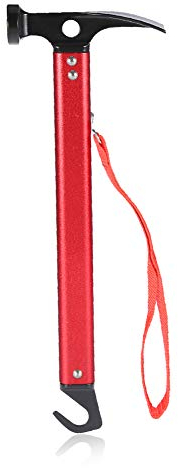 Camping Hammer, durable, Zelthammer, portable, for hiking, camping, outdoor sports, Bivvy, (rot)