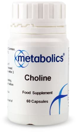 Choline 600 mg – 60 Vegan Capsules | Supports Liver Function, Fat Metabolism & Cognitive Health | Additive‑Free | UK‑Made | Metabolics
