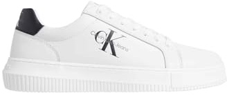 Calvin Klein Baskets Cupsole Homme Chunky en Cuir, Blanc (Bright White/Black), 41