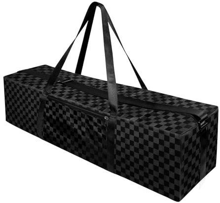 Bruwaa Yoga Bag for Mats & Accessories, Adjustable Strap, Full-Zip Waterproof Oxford Cloth with 2 Pockets, Extra Wide Plaid