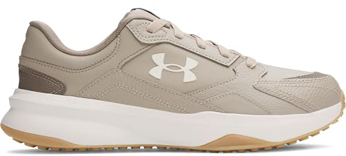 Under Armour UA Edge Lthr - Scarpe da Ginnastica Basse, Timberwolf Taupe White Summit White, 44 EU