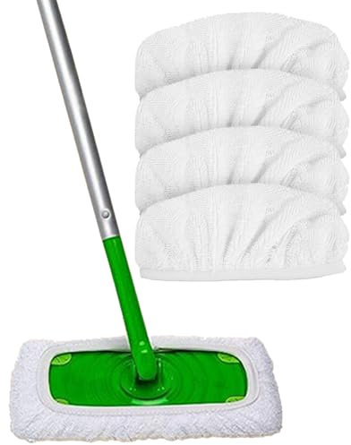 Set di 5 panni per pavimenti in microfibra, riutilizzabili, adatti per la pulizia a secco e a umido, salviette universali per pavimenti in legno e altre superfici, bianco