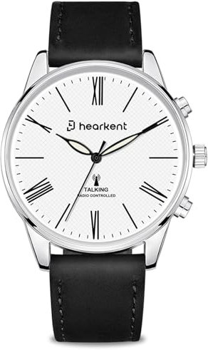 Hearkent Reloj parlante para personas con discapacidad visual, habla hora y fecha, relojes de pulsera para hombre, ajuste automático de la hora, regalos para personas ciegas, hombres mayores con