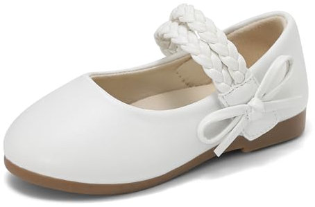 Cheerful Mario 1-5 Jahre Baby Mädchen Flat Ballerina Kleinkinder Mary Jane Halbschuhe Kleid Schuhe Prinzessin Schuhe Weiß 22 EU