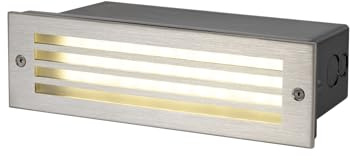 SLV Lampada da incasso a parete 1008481 / Illuminazione per pareti, sentieri, ingressi, faretto LED esterno, lampada da incasso per esterni, lampada da giardino / IP65 3000 K 5 W 150 lm acciaio inox