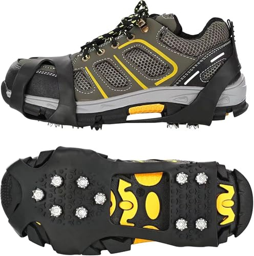 CSSHNL Cramponi Ramponi da Ghiaccio Antiscivolo for Scarpe Invernali da Esterno, Antiscivolo, for Escursionismo, Alpinismo, Ghiaccio e Neve(XL (Size 42-48))