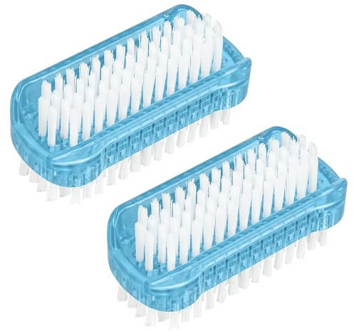 AYBUY Cepillos de Uñas de Doble Cara, 2 PCS cepillo uñas manos, Cepillo para Limpieza de Uñas de Manos Pies, Nail Brush de Cerdas Duras Plástico, Cepillos de limpieza de Dedos y lavabos (Azul)