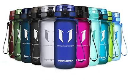 Super Sparrow Kids Water Bottle 350ml – Non-Toxic BPA Free & Eco-Friendly Tritan Co-Polyester Plastic Sports Water Bottle for School, Running and Everyday Hydration