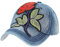 dy_mode Damen Jeans Kappe Basecap Baseball Cap Mütze Kappe mit Schmetterlinge Butterfly Blumen - K004 (K005-Hellblau-Rose)