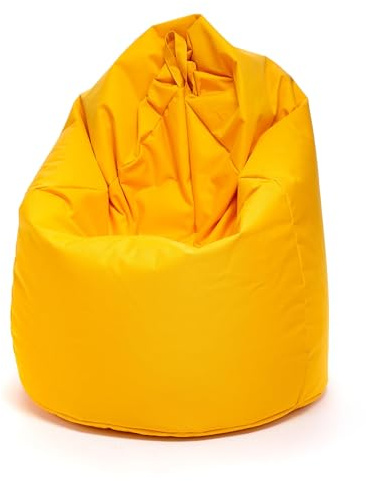 Ecopuf - Poltrona pouf Sako - Pouf per la cameretta dei bambini - Borsa in tessuto robusto - Sedia da salotto - Arredamento - Poltrona L - 70x110cm - Giallo Nc4
