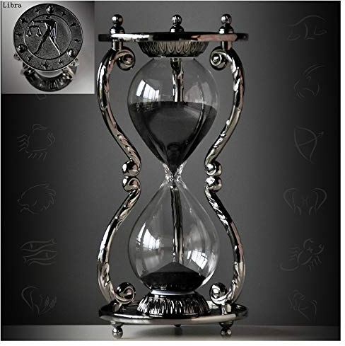 LeDiYouGou Sanduhr, 30 Minuten, 12 Sternbilder, Metall, Schwarz, Heimdekoration, Geschenk