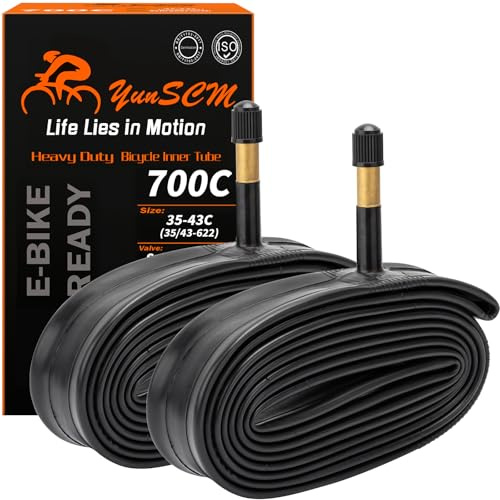 YunSCM 2er-Pack 35/43-622 Schlauche 28 Zoll 700CX35C/43C Schlauch 28x1.40 700x35c，28x1.50 700x38c，28x1.60 700x40c AV48mm Ventil Kompatibel Rennrad 700x35C 700x38C 700x40C 700x42C 700x43C Schlauch